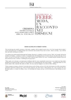 From Gianfranco Ferré's notes