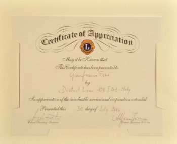 Certificate of Appreciation