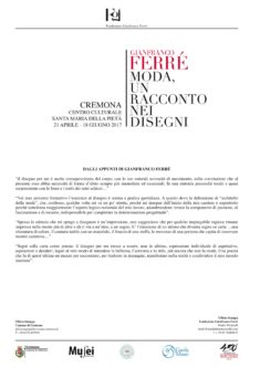 Dagli appunti di Gianfranco Ferré