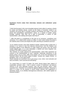 Gianfranco Ferré's jewels notes